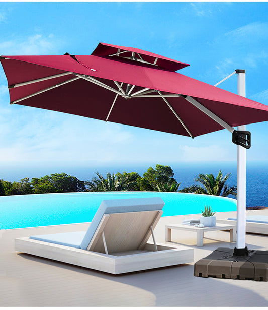 3M Patio Garden Cantilever Umbrella With Water Base Stand