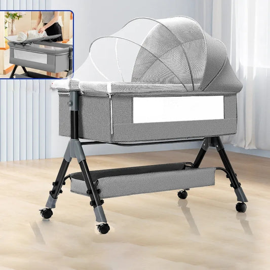 2 in 1 Next To Me Baby Bed Cradle Cotbed Infants to Kids