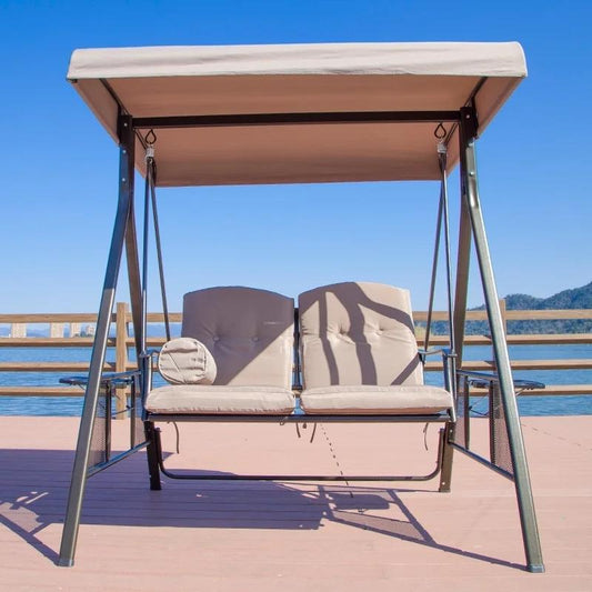 Gino 2 Seater Patio Garden Swing Chair With Accessories