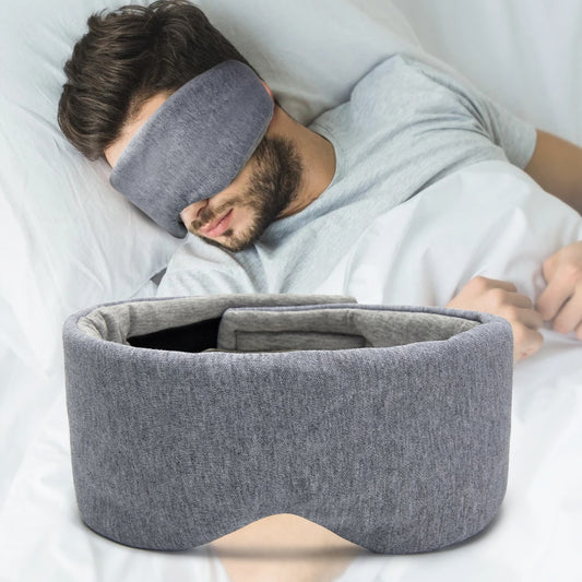Silk-Lined 100% Cotton Sleep Mask for Women and Men - Soft, Portable Eye Cover for Travel